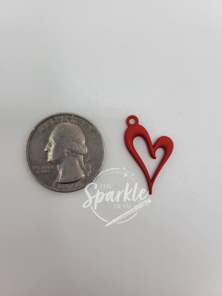 Open Red Heart Charm