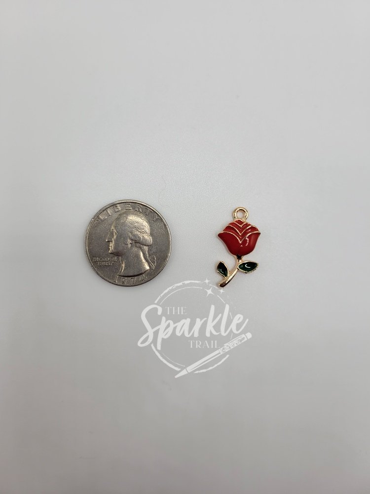Bright Red Rose Charm