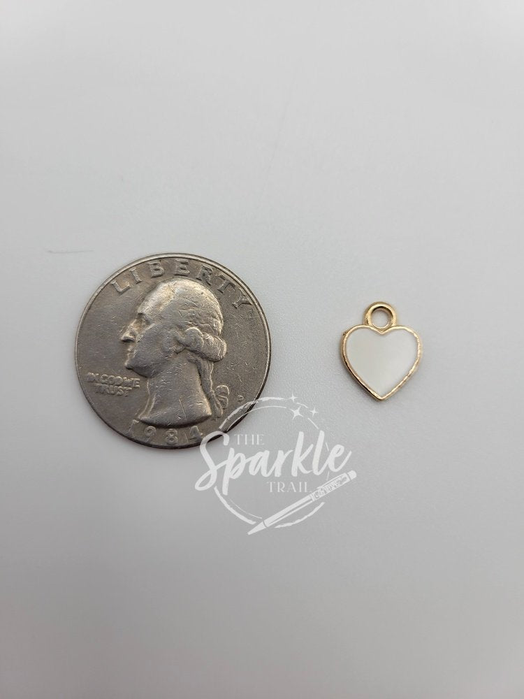 White Heart Charm