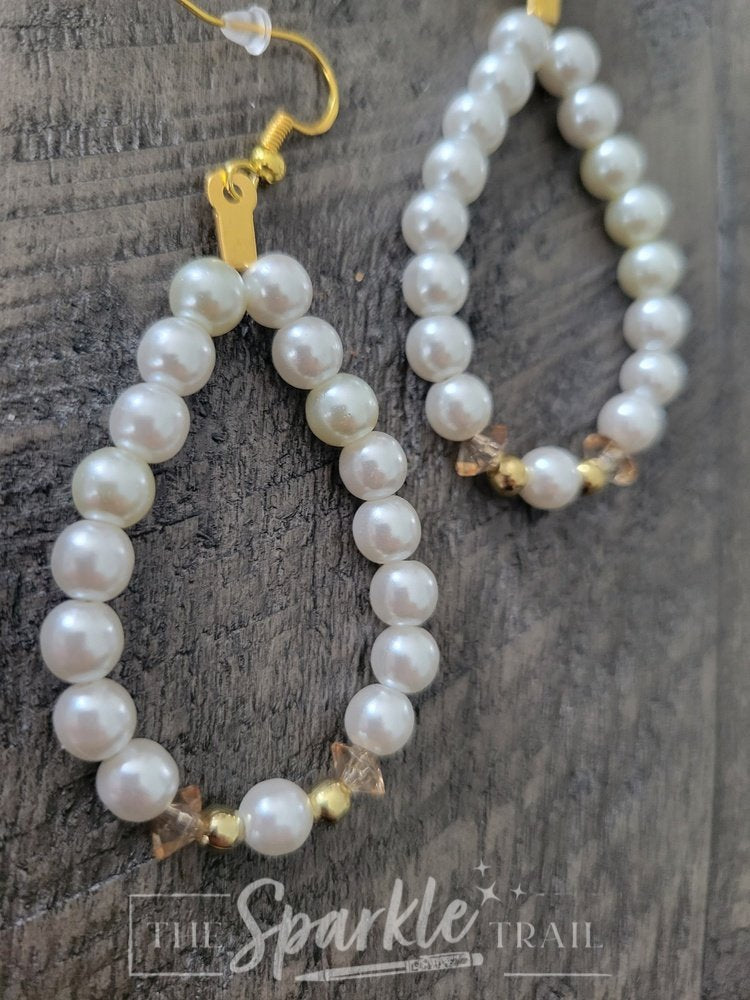 Faux Pearl Teardrop Earrings