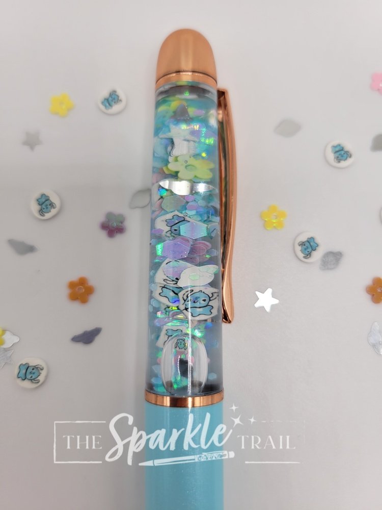 Blue Alien Fat Sparkle Pen