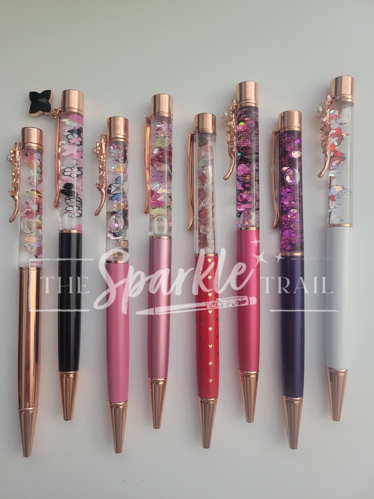 Heart Base Crushed Glass Sparkle Pen