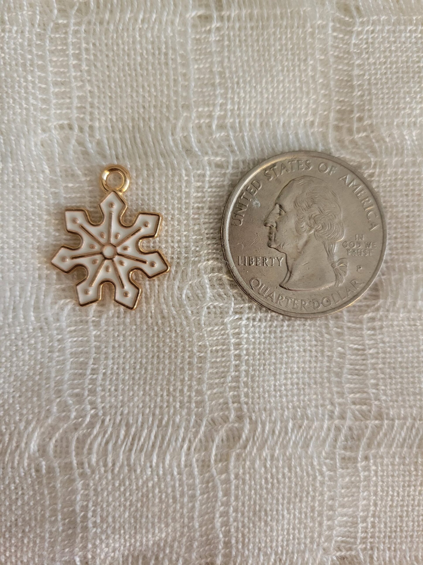White Snowflake Charm