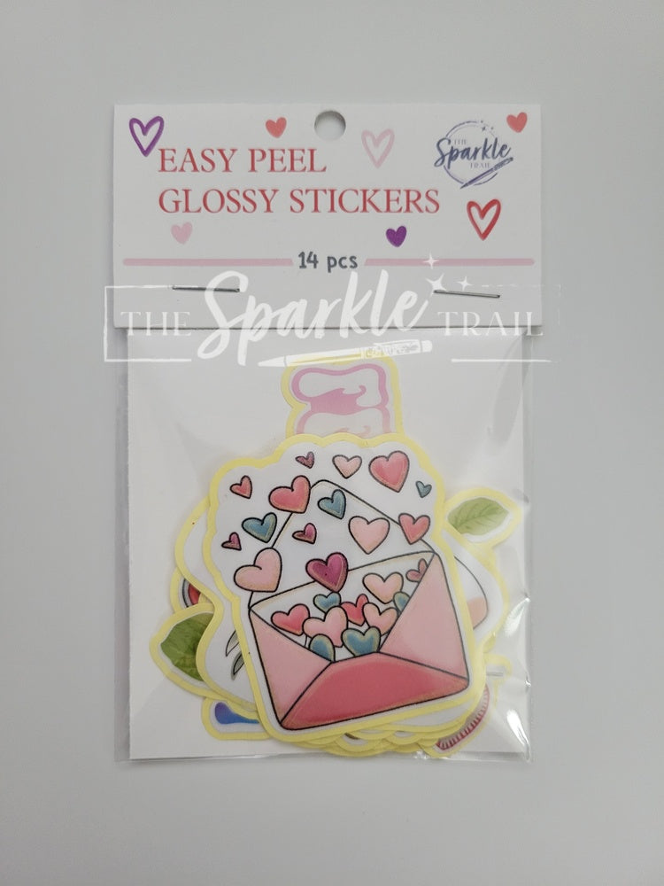 Valentine's Day Easy Peel Glossy Stickers