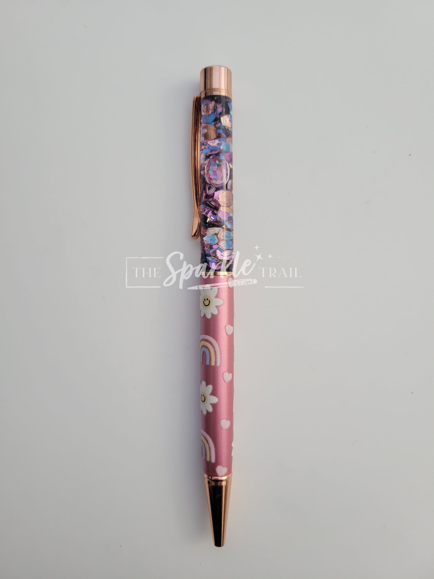 Rainbow and Flowers Sparkle Pen