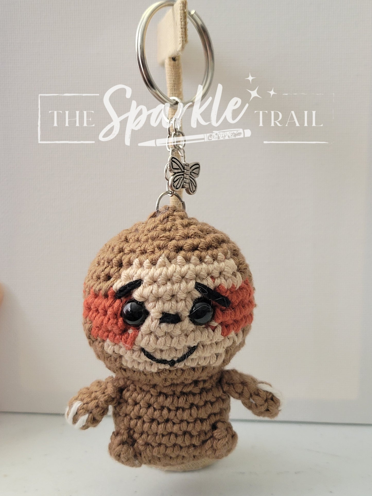 Momo the Sloth Crochet Keychain