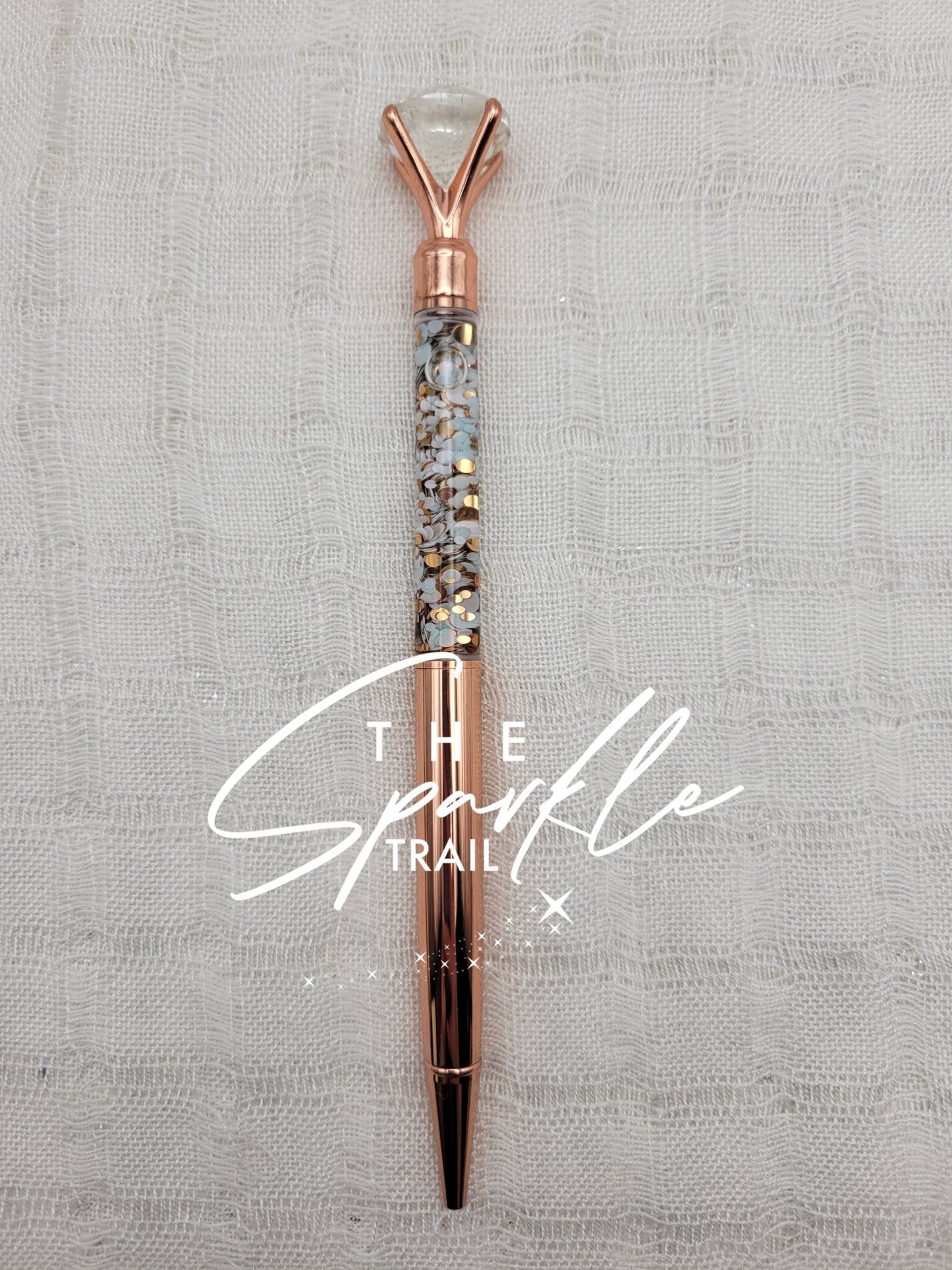 Rose Gold Diamond Top Sparkle Pen