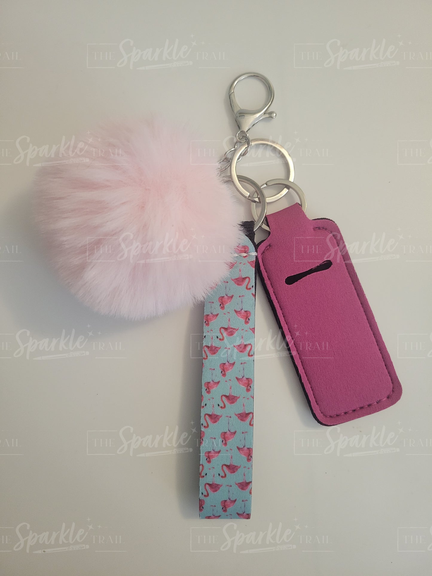 Flamingo Print Keychain
