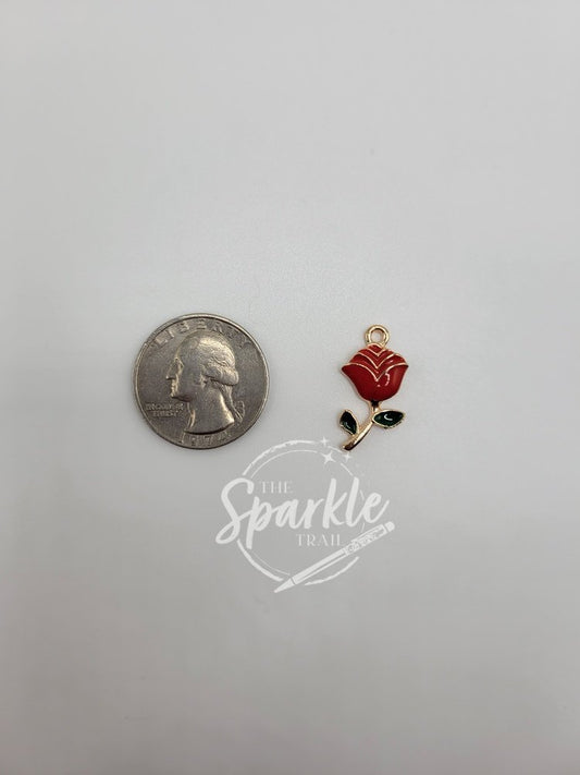 Bright Red Rose Charm