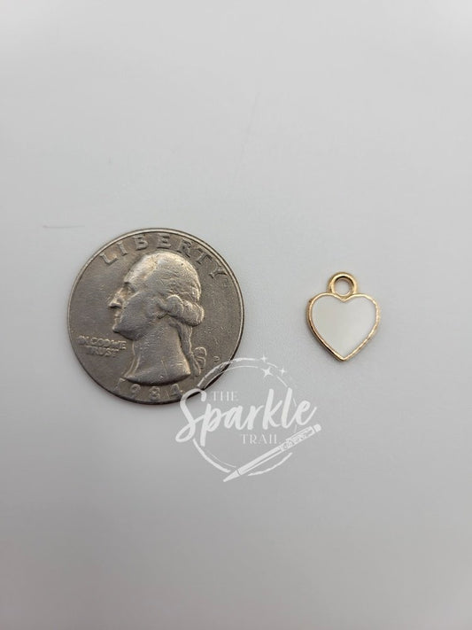 White Heart Charm