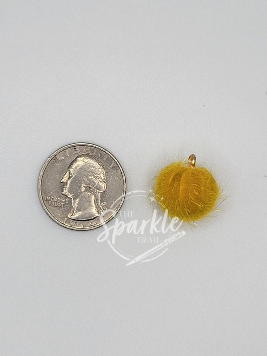 Mustard Yellow pom pom Charm