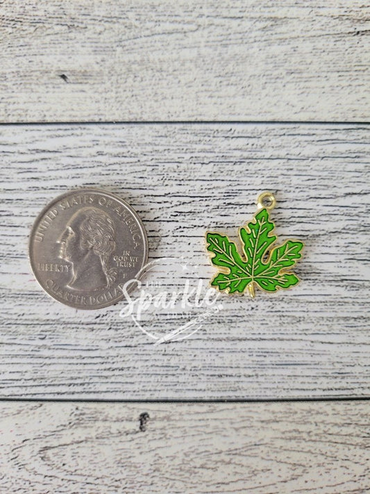 Green leaf charm