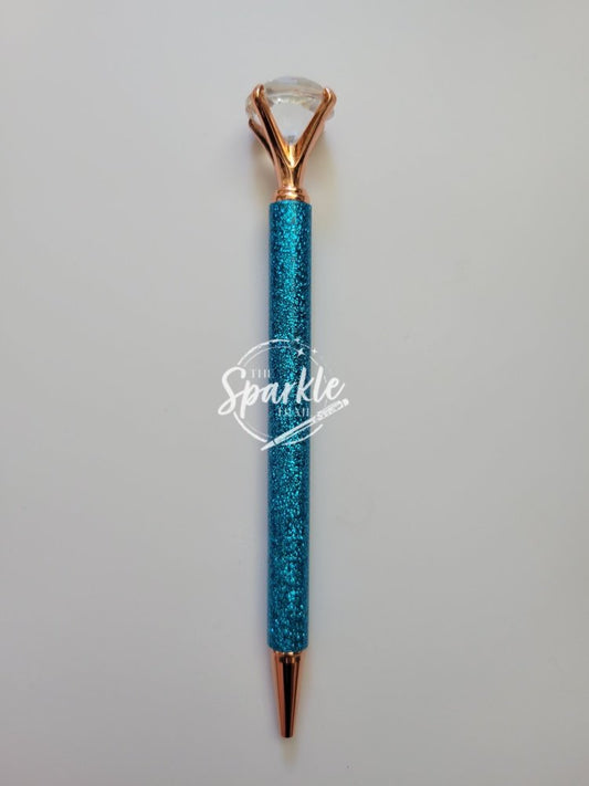 Blue Diamond Top Glitter Pen