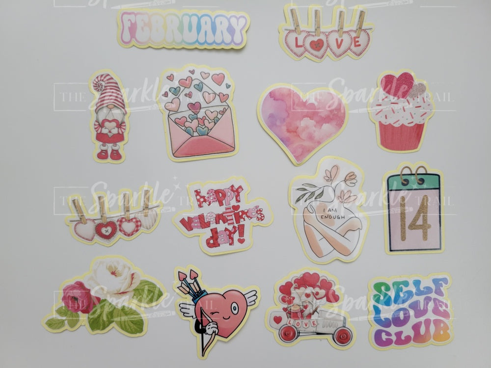 Valentine's Day Easy Peel Glossy Stickers