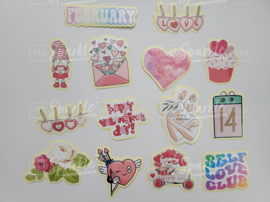 Valentine's Day Easy Peel Glossy Stickers