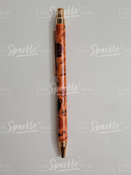 Orange Halloween Metal Click Pen