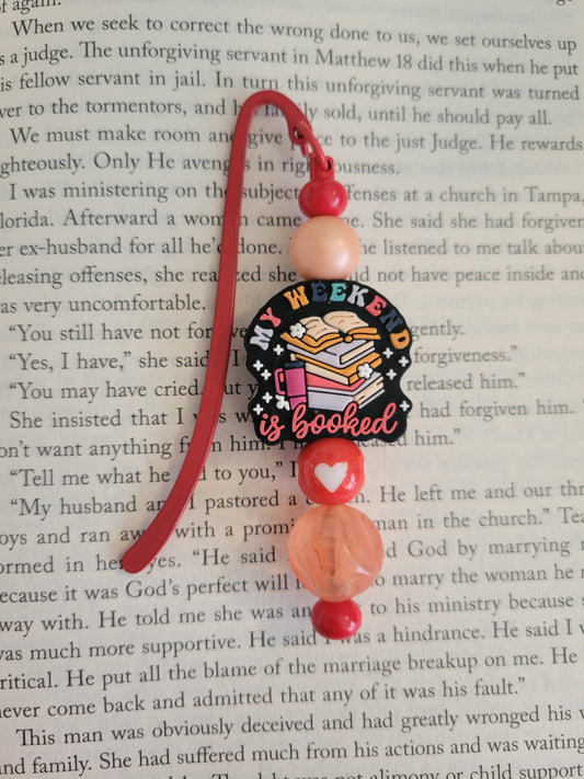My Weekend is Booked Beaded Bookmark
