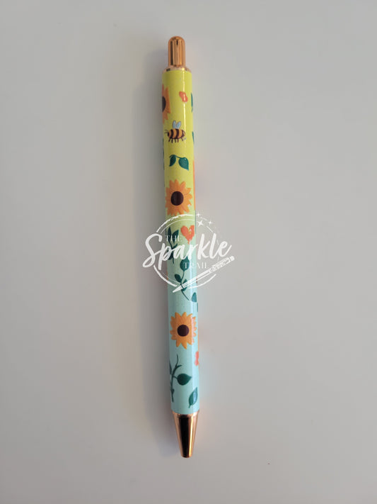 Sunflower Bee Metal Pen