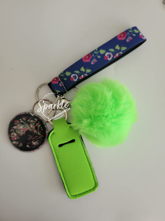 Fairy and Poppy Floral Keychain