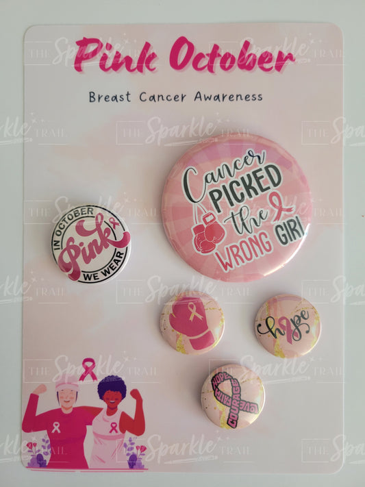 Pink October Badge Set