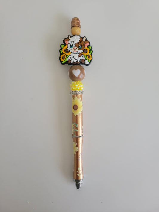 Cow and Sunflowers Bubblegum Pen