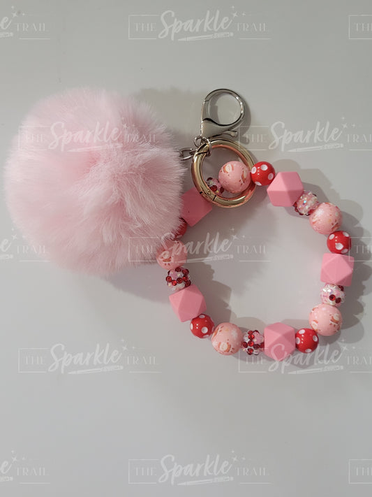 Pink Christmas Wristlet