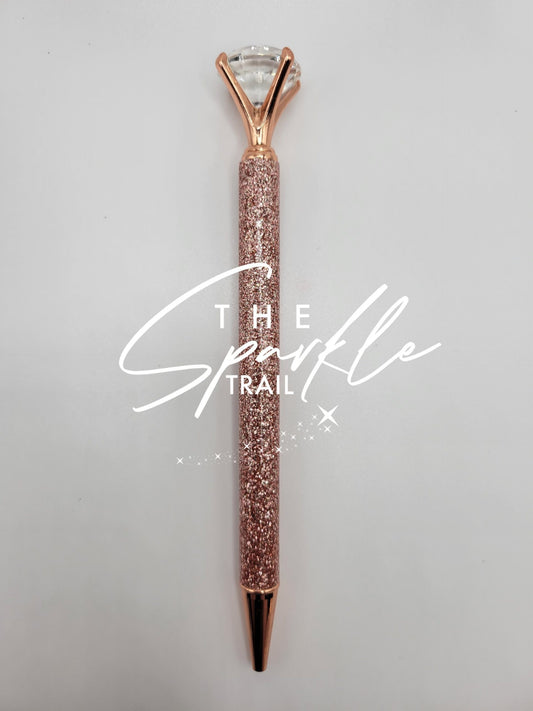 Rose Gold Diamond Top Glitter Pen