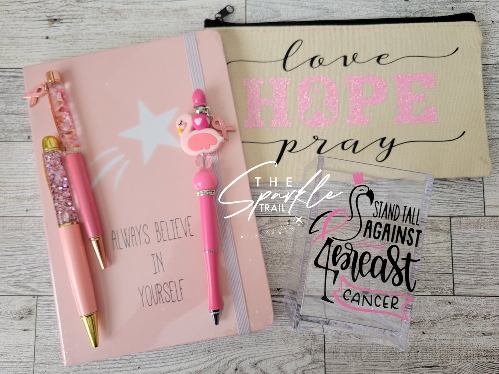 Stand tall against breast cancer pen holder