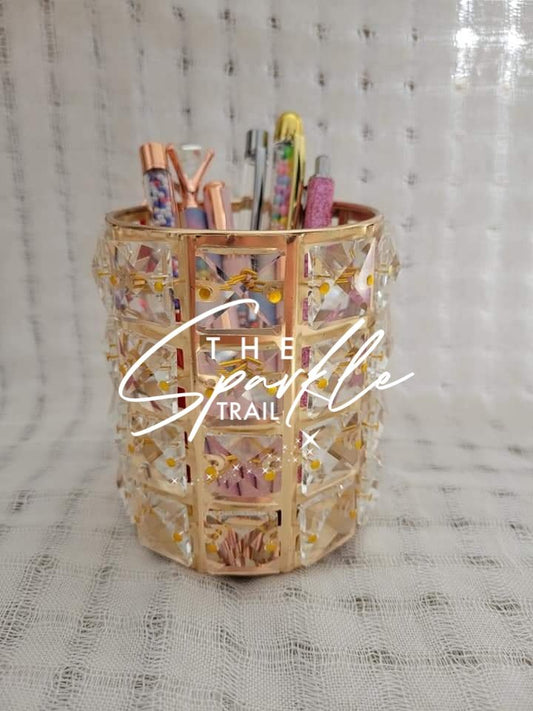 Gold Crystal Pen Holder