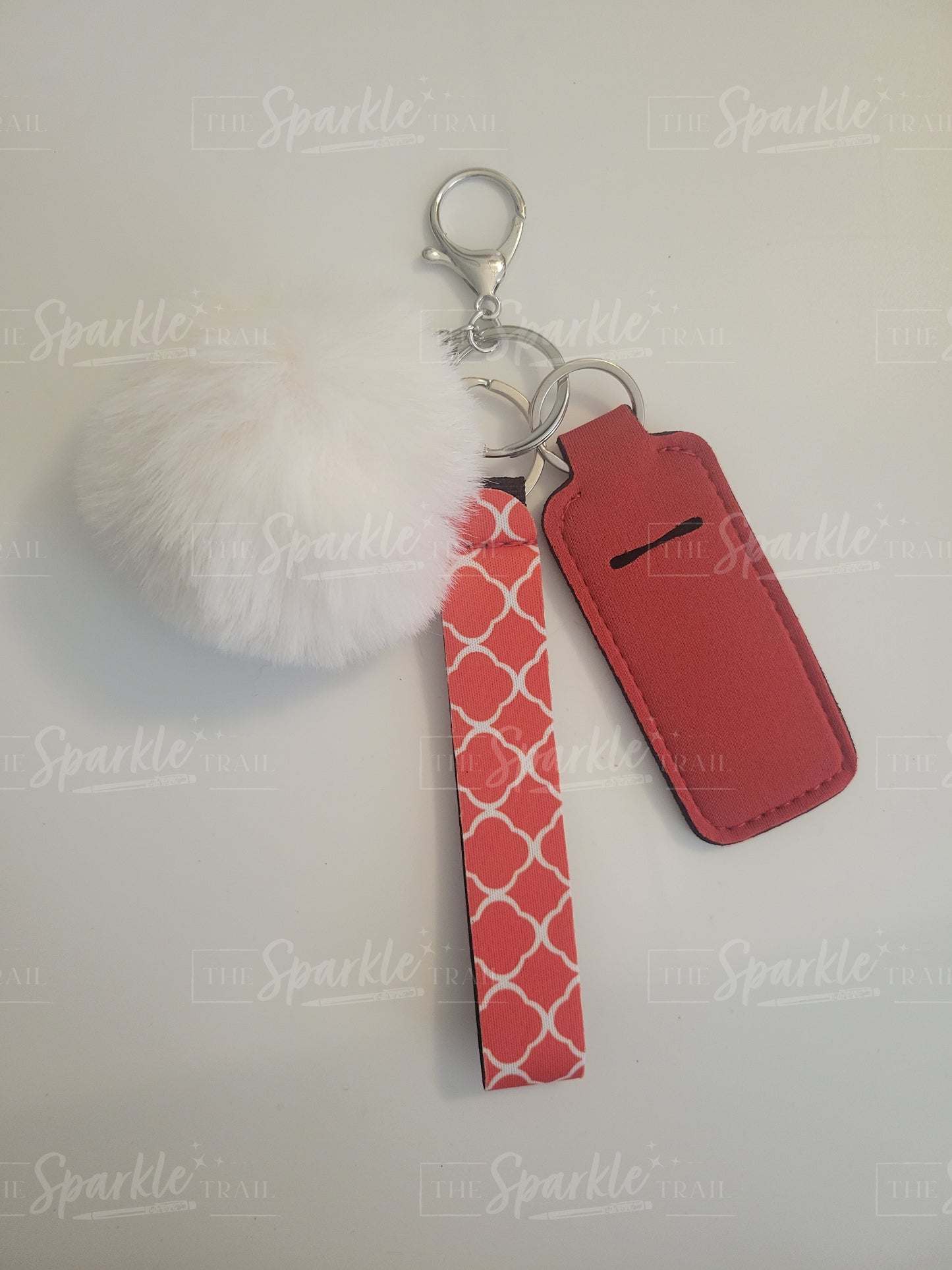 Red and White Keychain