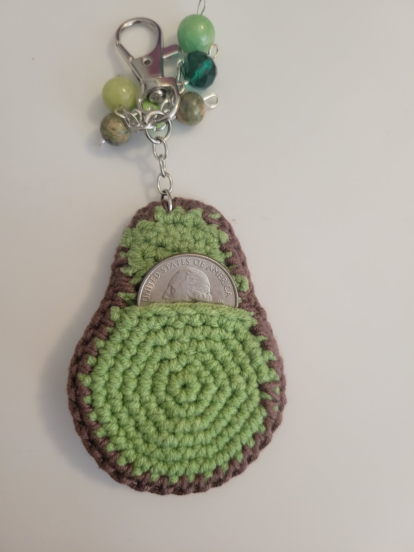 Avocado Quarter Holder Keychain